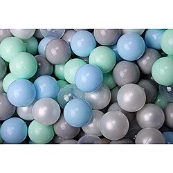 MeowBaby Jeu de Balles en Plastique, 200 Balles: Menthe/Bleu/Gris/Perle/Transparent 