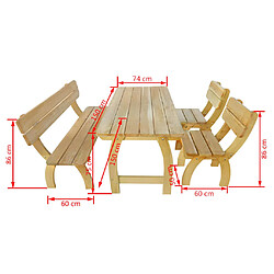 Acheter vidaXL Jeu de salle à manger d'extérieur 4 pcs Bois de pin imprégné