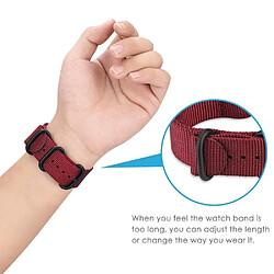 Acheter Wewoo Bracelet pour montre connectée Samsung Galaxy Watch Active 20 mm S3 à trois anneaux en nylon vin rouge