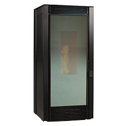 Poêle à granulés de bois 10kw noir et miroir - 20858 - ECOFOREST ecoforest - poêle à granulés de bois 10kw noir et miroir - 20858