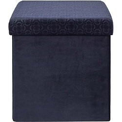 Acheter The Home Deco Factory Pouf coffre pliable en velours Rétro bleu nuit.