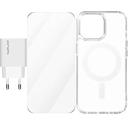 Pack 3-en-1 pour iPhone 15 Pro Coque MagSafe Film Chargeur USB-C 20W 4smarts