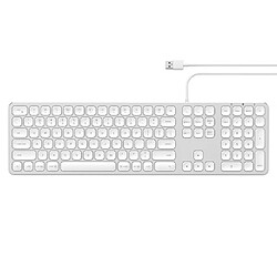 Avis Satechi Clavier Filaire USB-A QWERTY en Aluminium avec Touches Ultra-réactives Argent