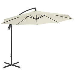 vidaXL Parasol en porte-à-faux avec poteau en acier 300 cm Sable 