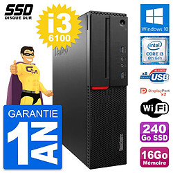 PC Lenovo ThinkCentre M800 SFF Intel i3-6100 RAM 16Go SSD 240Go Windows 10 Wifi · Occasion 