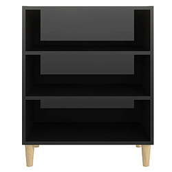 Avis vidaXL Buffet noir brillant 57x35x70 cm bois d'ingénierie