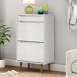 vidaXL Armoire à chaussures MOLDE Blanc 59,5x35x103 cm Bois de pin 