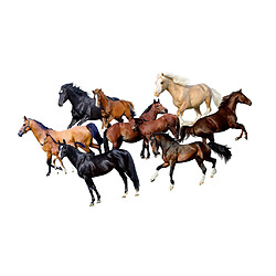 70x50cm 9pcs pvc cheval autocollants muraux autocollants mural décoration murale artistique pas cher