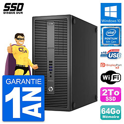 PC Tour HP EliteDesk 800 G2 Intel Pentium G4400 RAM 64Go SSD 2To Windows 10 Wifi · Occasion 