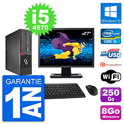 PC Fujitsu E720 DT Ecran 27" Intel i5-4570 RAM 8Go Disque 250Go Windows 10 Wifi - Occasion