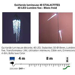 Lotti Guirlande de 8 mètres 40 stalactites blanc pur