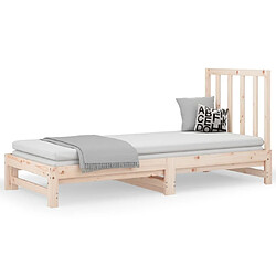 Maison Chic Lit d'appoint 2x(90x190)cm,Lit coulissant Lit de repos Bois de pin massif -GKD41412