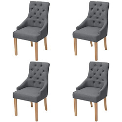 vidaXL Chaises à manger lot de 4 gris foncé tissu 