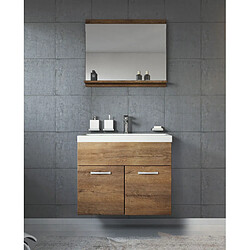 Auco Meuble de salle de bain de Montreal 02 Lefkas - Armoire de rangement Meuble lavabo evier Meuble lavabo 60x35 cm