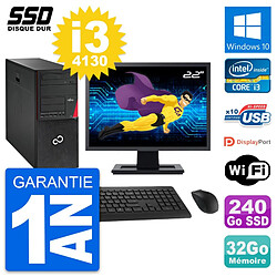 PC Tour Fujitsu P720 Ecran 22" Intel i3-4130 RAM 32Go SSD 240Go Windows 10 Wifi · Occasion 