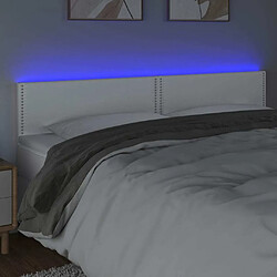 Avis Maison Chic Tête de lit scandinave à LED,meuble de chambre Blanc 160x5x78/88 cm Similicuir -MN23184