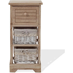 Mobili Rebecca Commode Meuble de Stockage 3 Tiroirs Bois 63x30x27 