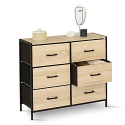 Idmarket Commode 6 tiroirs en tissu UTAH 80 cm meuble de rangement design