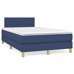 Maison Chic Lit adulte- Lit + matelas + LED,Sommier à lattes de lit matelas et LED bleu 120x190 cm tissu -GKD52888