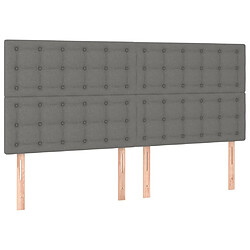 Acheter vidaXL Sommier à lattes de lit avec matelas Gris foncé 200x200cm Tissu