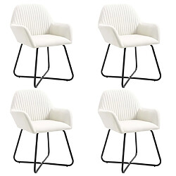 Maison Chic Lot de 4 Chaises à manger | Chaise de salle à manger cuisine crème tissu -GKD69130