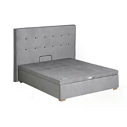 Avis Ensemble Lit Coffre Epeda HERCULE 2 en 1 - Velours Gris Souris 90x200