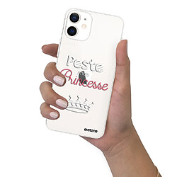 Coque iPhone 12 mini souple transparente Peste mais Princesse blanc Motif Ecriture Tendance Evetane pas cher