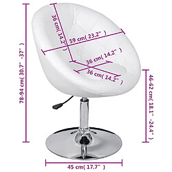 vidaXL Tabourets de bar lot de 2 blanc similicuir pas cher