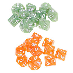 Dés multicolores Dice Dix Ten Dice Sided Set de 20pcs Dés Chiffres 10 Faces Dice D10 16mm pour Jeux de Rôle KTV Club