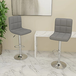 vidaXL Tabourets de bar lot de 2 gris clair tissu 