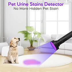 BESTA Lampe torche à lumière noire UV avec 100 LED, lampe à main ultraviolette, détecteurs d'urine pour animaux de compagnie pour faux billets de banque, chiens, tapis