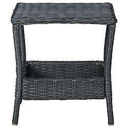 vidaXL Table de jardin Gris foncé 45x45x46,5 cm Résine tressée