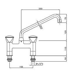 Robinet avec mélangeur 2 trous - Combisteel