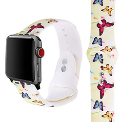 Wewoo Courroie d'impression en silicone pour Apple Watch séries 5 et 4 40 mm motif papillon 