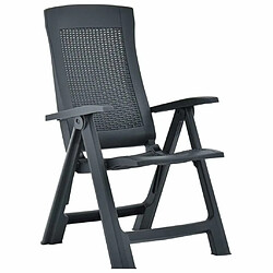 Maison Chic Lot de 2 Chaises inclinables de jardin - Fauteuil d'extérieur Plastique Anthracite -MN50655