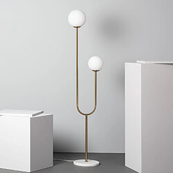 Ledkia Lampadaire Métal et Verre Moonlight Brass 2 Spots Doré