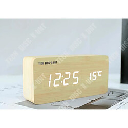 Avis Tech Discount TD® Horloge de Table Numérique en bois simple-3 Dimensions-Salon table de chevet- Moderne Style européen- Réveil Thermomètre