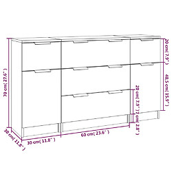 vidaXL Ensemble de buffets 3 pcs chêne fumé bois d'ingénierie pas cher