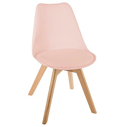 Atmosphera, Createur D'Interieur Lot de 2 chaises style scandinave baya atmosphera - rose poudré