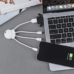 XOOPAR Câble 3 en 1 Octopus USB A/micro USB, USB C, Lightning 0,1m Blanc