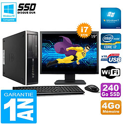 PC HP Compaq Pro 6300 SFF I7-3770 4Go 240Go SSD Graveur DVD Wifi W7 Ecran 19" - Occasion