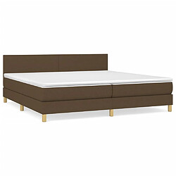 Maison Chic Structures de lit + matelas,Lit à sommier tapissier avec matelas Marron foncé 200x200 cm -MN13791