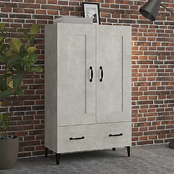 vidaXL Buffet haut Gris béton 70x31x115 cm Bois d'ingénierie