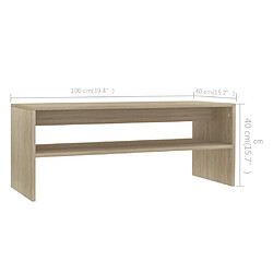 vidaXL Table basse Chêne sonoma 100x40x40 cm Bois d'ingénierie pas cher