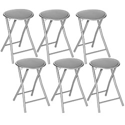 Five Simply Smart Lot de 6 Tabourets pliants en PVC - Gris Five Simply Smart - Lot de 6 Tabourets pliants en PVC - Gris - Design