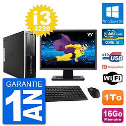 PC HP Compaq Pro 6300 SFF Ecran 19" i3-3220 RAM 16Go Disque 1To Windows 10 Wifi - Occasion