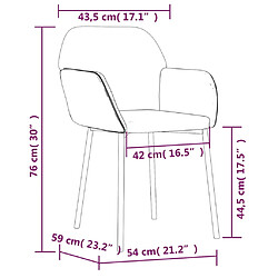 vidaXL Chaises à manger lot de 2 Gris clair Velours pas cher