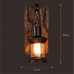 Avis Stoex Applique Murale Vintage en Bois, Lampe Murale en Verre Et Métal, Applique Murale Rustique Antique Pour Salon, Chambre À Coucher, Cuisine, Couloir