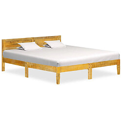 vidaXL Cadre de lit sans matelas bois de manguier massif 140 cm