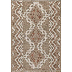 Jardindeco Tapis intérieur extérieur aspect jute terracotta Tijuana 9054 170 x 120 cm.